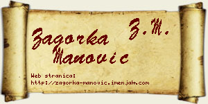 Zagorka Manović vizit kartica